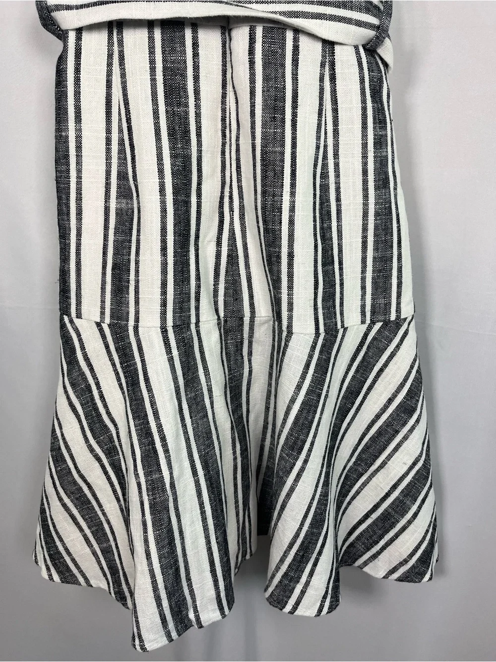 J crew striped linen blend belted fit & flare dress sz 2 coastal Americana - Picture 9 of 11